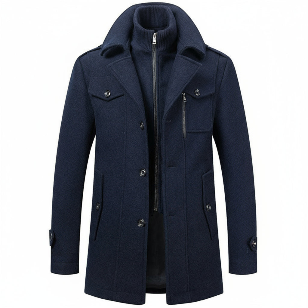 WoolGuard™ Peaky Blinders Kurtka Zimowa | Luksusowy Trenchcoat z Podwójnym Kołnierzem dla Mężczyzn – Ciepły i Stylowy na Zimę